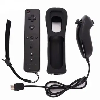

EastVita 2 In 1 Wireless Remote Controller + Nunchuck with Silicone Case Accessories for Nintendo Wii Game Console r40
