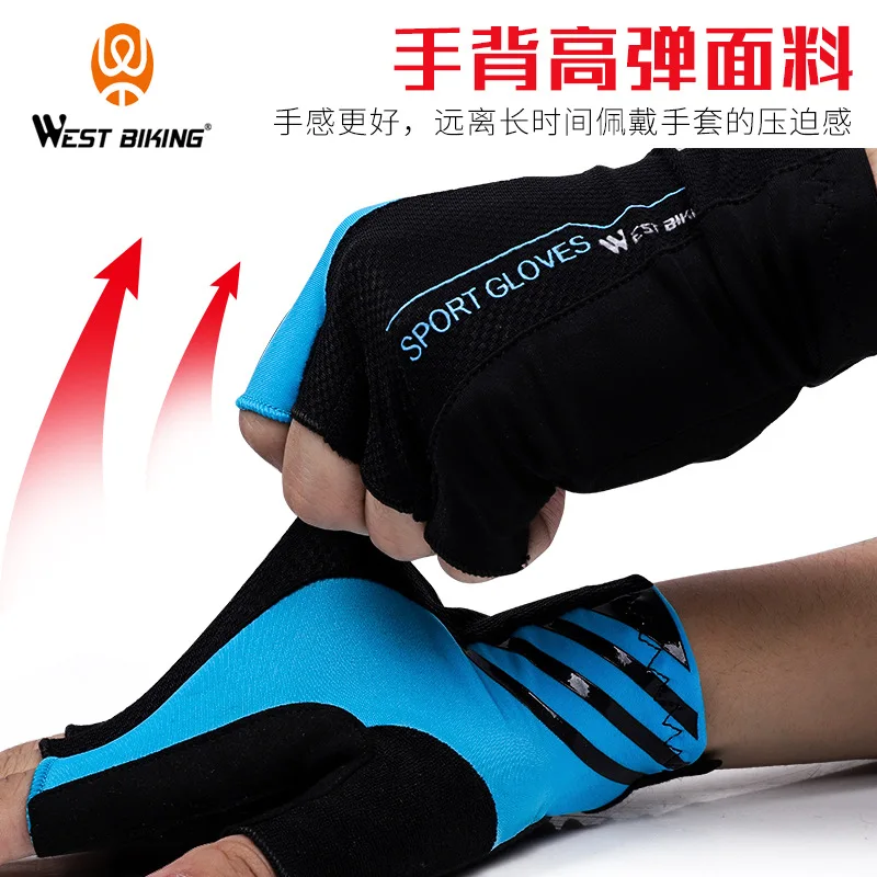 

West Biking Cycling Gloves Bicycle Half Finger Spring Summer Highway Mountain Bicycle Gloves Men And Women Thin