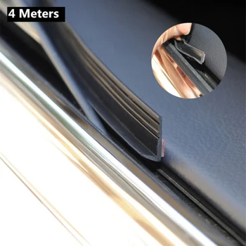 

1pc Car Sealing Strip 4M V Shape Door Side Window Weatherstrip Durable