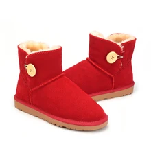 UVWP/Новинка; модные зимние ботинки из натуральной кожи; женские ботильоны; теплые зимние ботинки с толстым плюшем; обувь на плоской подошве наивысшего качества;