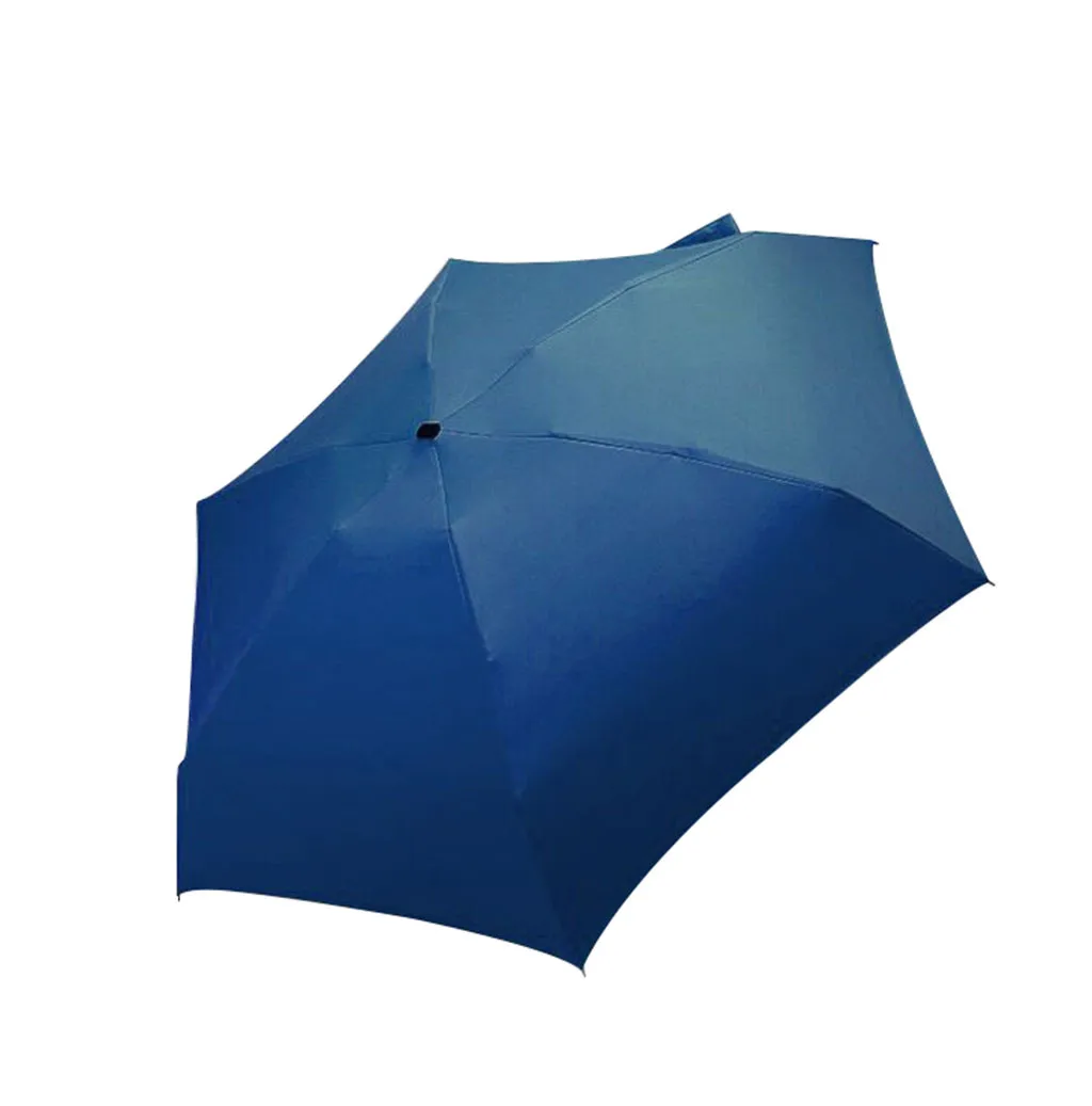 45# Women Luxury Lightweight Umbrella Coating Parasol 5 Fold Sun Rain Umbrella Unisex Travel Protable Pocket Mini Umbrella - Цвет: Navy