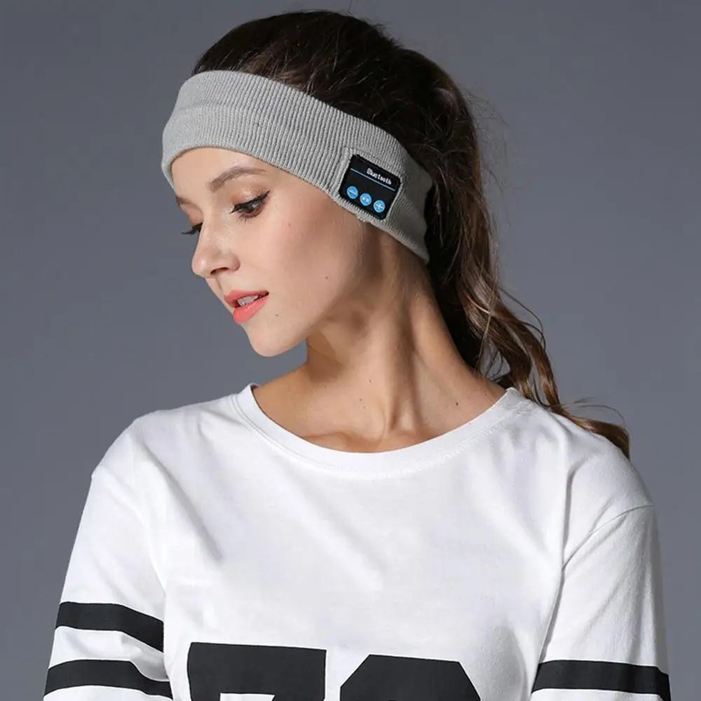 Bluetooth Wireless Exercise Running Yoga Breathable Elasticity Sweatband Headband Earphone Removable Scarf Headphone With Mic