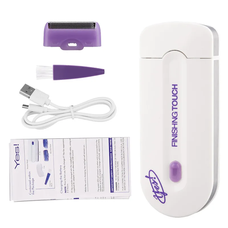 

2 in 1 Electric Lady Hair Trimmer USB Rechargeable Sensor Light Women Hair Remover Painless Shaving Mini Shaver Body Face Razor