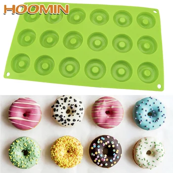 

HOOMIN 18-Cavity 4cm Kitchen Tool Silicone Mould Biscuit Cake Molds Donut Dessert Baking Pan Mini Chocolate/ Donut Silicone Mold