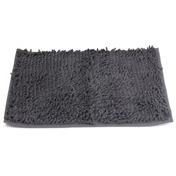 

1pcs Washable Bathroom New Shaggy Rugs Non Slip Bath Mat Thick 40x60cm Dark gray