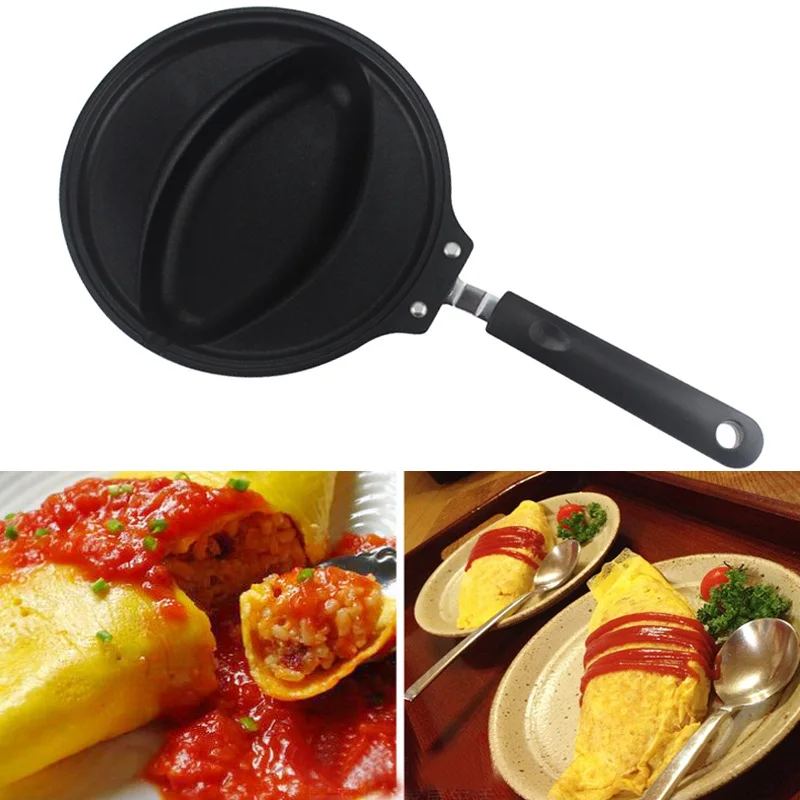 

Egg-Packed Rice Pan Flat-Bottom Non-Stick Frying Pan Restaurant Egg Dumplings Flowing Egg-Filled Rice Mold Commercial Gas Stove