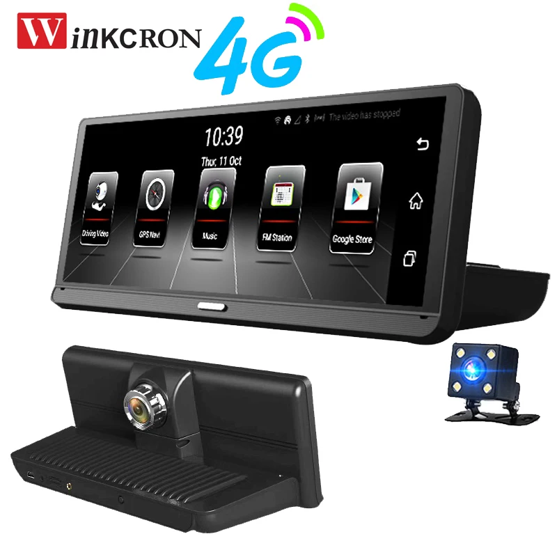 

8" IPS Screen ADAS Car DVR Camera 4G DVR GPS Navigator Android 5.1 Car Recorder 1080P HD Dash Cam Night Vision Rear view Camera