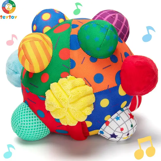teytoy Developmental Bumpy Ball, USB Charged Bouncing Crawl Ball Toy Baby Sensory Toys Music Shake Dancing Balls Multicolor Ball 1