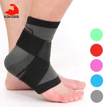 Kokossi Een Stuk 3D Sport Ankle Brace Protector Compressie Enkel Ondersteuning Pad Elastische Nylon Strap Brace Voor Voetbal Basketbal