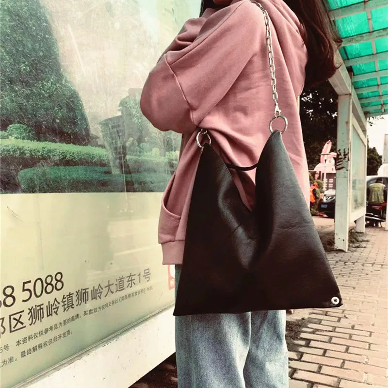

2019 New Style Korean-style Simple Versatile Handbag CHIC Retro Bag with Chain Ulzzang Shoulder WOMEN'S Bag