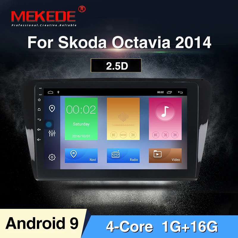 MEKEDE 10 дюймов Andorid 9 ram 2G rom 16G ram 32G 1024*600 экран автомобильный аудио для Skoda Octavia A7 2013 Авто ПК радио - Цвет: 16G