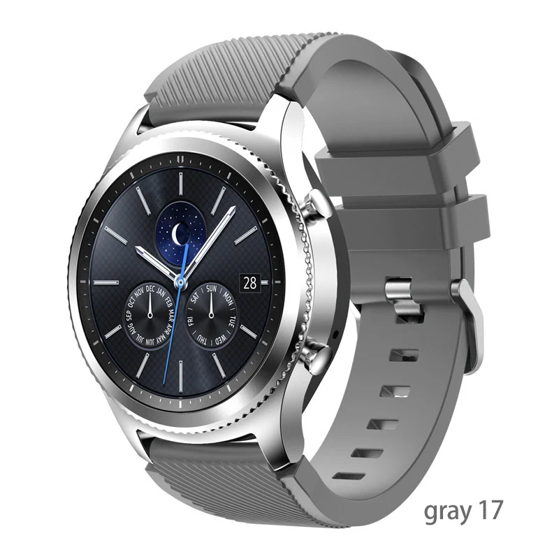 20 22 мм ремешок для часов Galaxy watch 46 мм 42 мм active 2 samsung gear S3 Frontier ремешок huawei watch GT ремешок Amazfit bip 47 44 40 - Цвет ремешка: gray 17