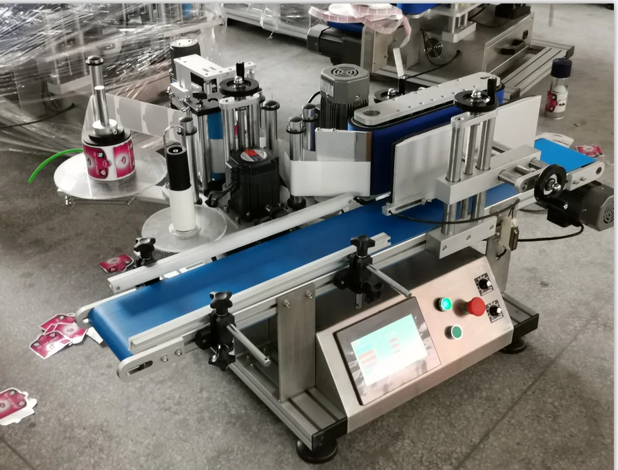 with date printer Автоматическая Этикетировочная машинка для круглых бутылок настольного типа этикетировочная наклейка - Цвет: with date printer