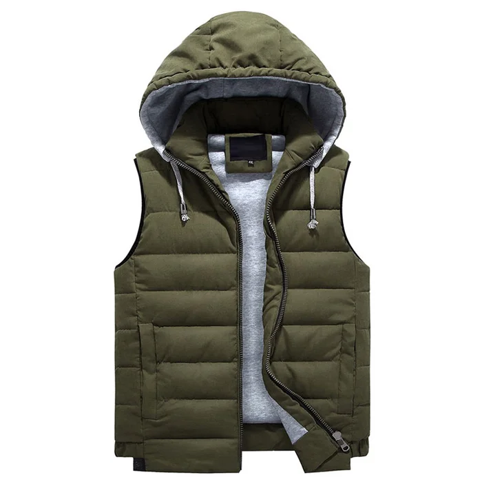 Мужская 4XL-8XL парка с капюшоном жилет зима осень новая Толстая Теплая Повседневная ветровка мешковатая стеганая верхняя одежда жилет куртка-безрукавка