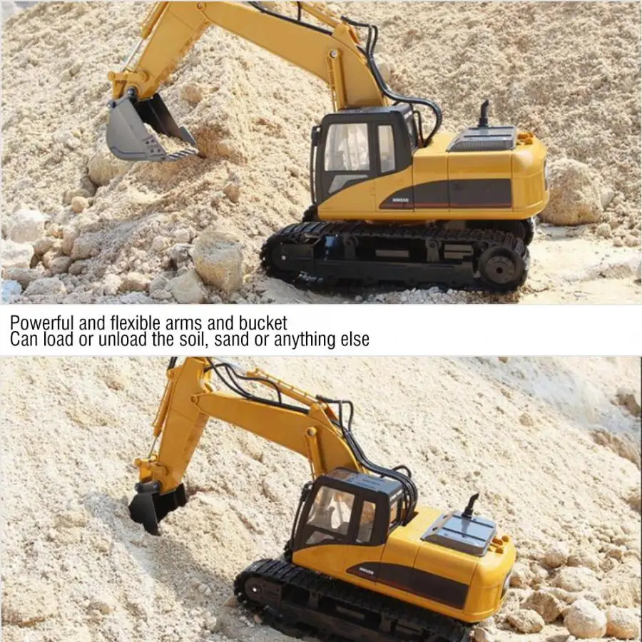 HUINA1550 15CH 680 градусов вращающийся экскаватор на дистанционном управлении грузовик 1/14 экскаватор строительный автомобиль игрушка подарок с светильник