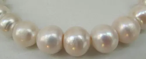 

HUGE 12-15MM NATURAL SOUTH SEA GENUINE WHITE PEARL NECKLACE 14K