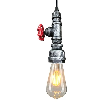 

Loft Industrial Iron Water Pipe Steam Punk Vintage Pendant Lamp Cord E27 Led Pendant Lights for Bedroom Bar Restaurant Kitchen V