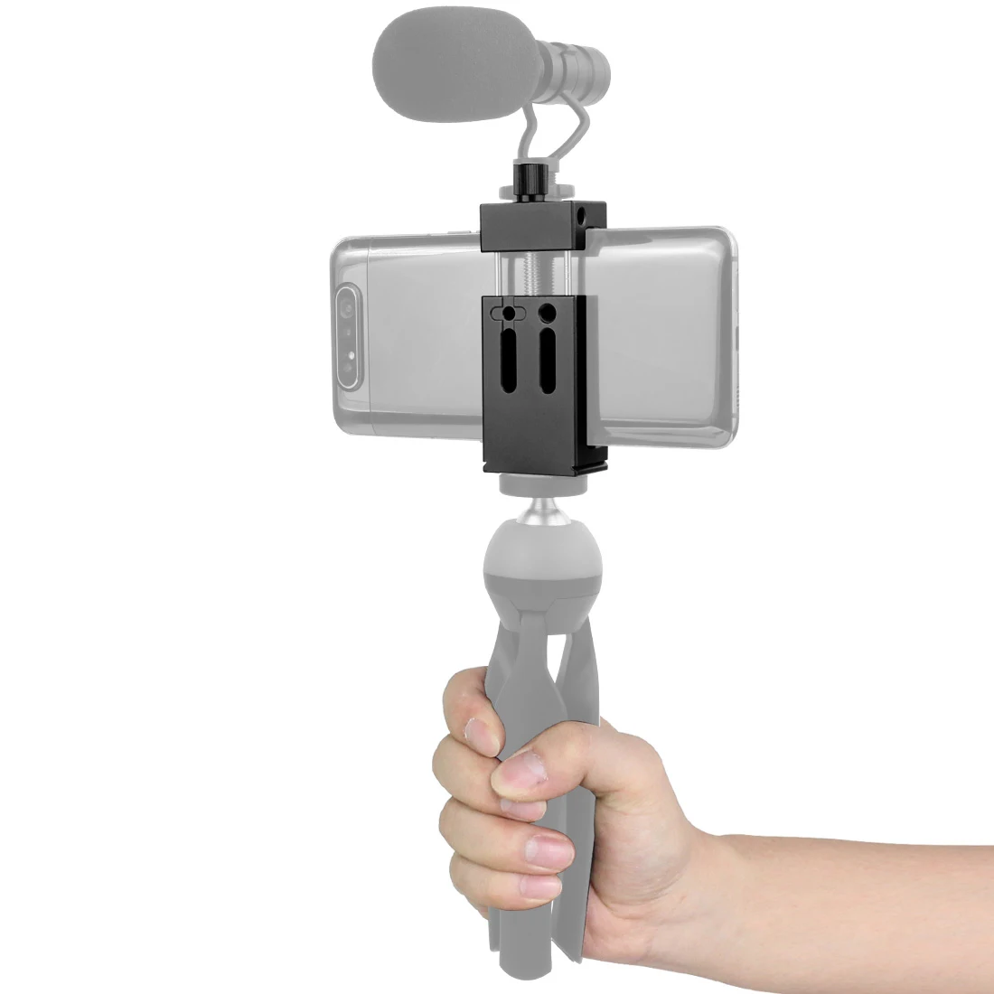 GoPro 카메라 손전등 용 스마트 폰 홀더 스탠드 브래킷 클립 마이크 w 스피릿 레벨 콜드 슈 마운트 1/4 3/8 전화 삼각대 클램프