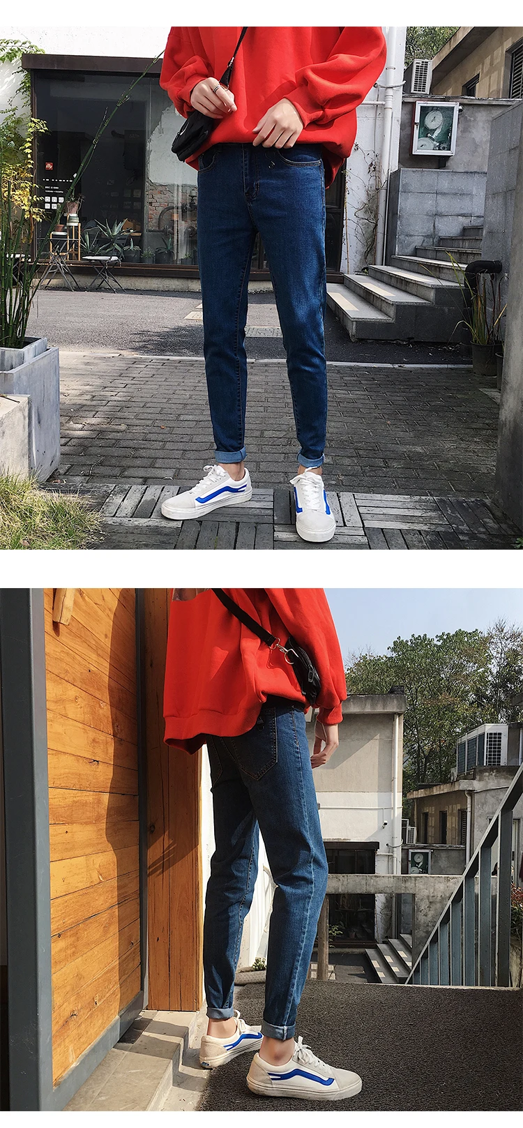 Liketkit, мужские новые повседневные джинсы, осень, мужские одноцветные тонкие винтажные черные джинсы, мужские джинсовые джоггеры, брюки-карандаш, высокое качество, 5XL