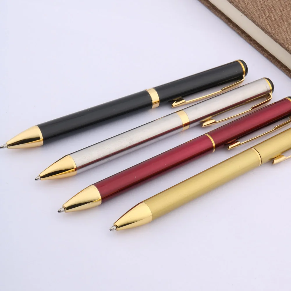 Ручка шариковая BAOER 801 из нержавеющей стали с золотой отделкой|ballpoint pen|baoer 801clip pen |