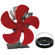 5 Blades Thermal Power Fireplace Fan Heat Powered Wood Stove Fan For Wood/Log Burner Heat Distribution Part Accessory
