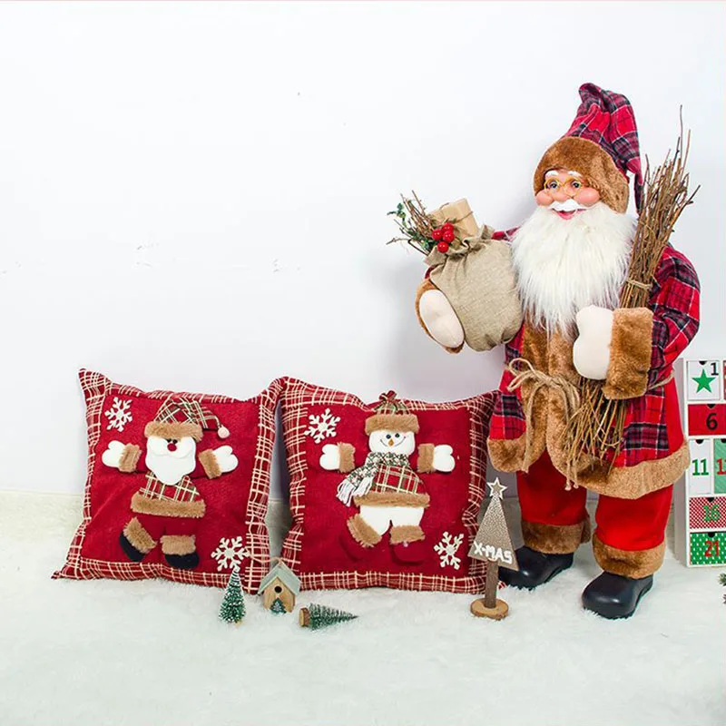 

Christmas Decoration Three-dimensional Cute Doll Snowman Santa Claus Christmas Sofa Pillowcase