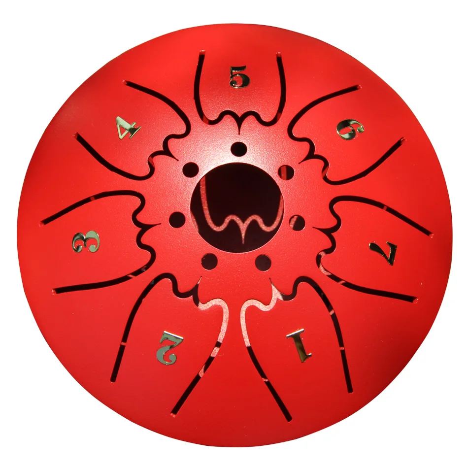 Baratos Tambor de lengua de 5 pulgadas Mini tambor de lengua de acero de 7 tonos C tambor de mano clave con mazo de tambor llevar bolsa instrumento de percusión