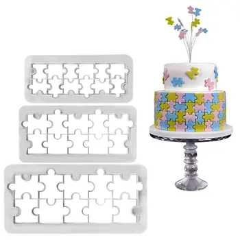 

3pcs Square Geometric Cutters Fondant Cookie Cutter Geometry Cake Mold Fondant Mold Cake Decorating Tools Baking