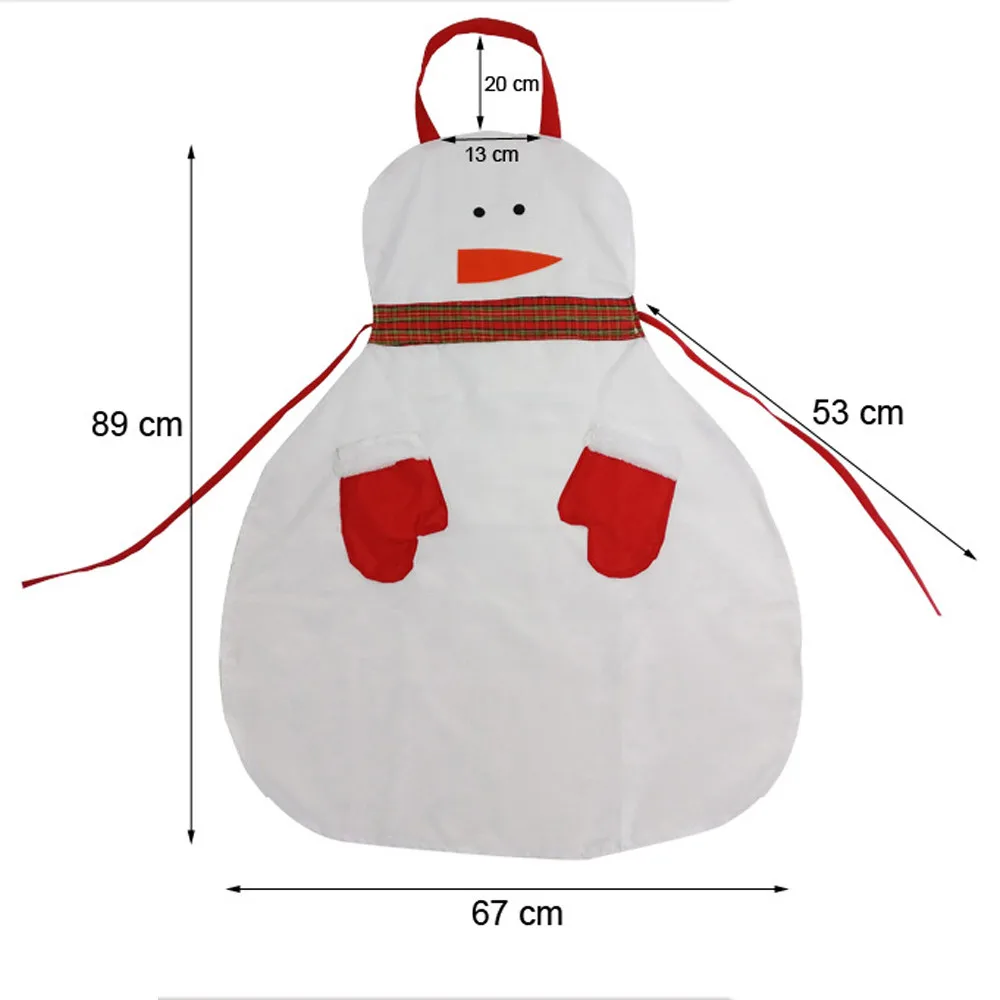 Рождественский снеговик, водонепроницаемый фартук, кухонный фартук для кармана, для женщин и мужчин, фартук для рождественского ужина, вечерние фартуки, украшение