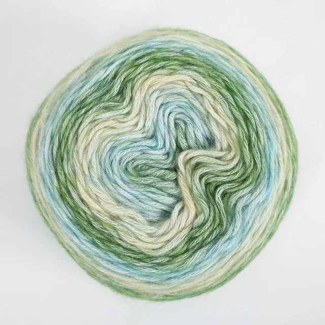 1pc Gradient Cake Line Rainbow Autumn Winter Sweater Scarf Hat Hand Knitting DIY Hook Bar Needle Medium Fine Wool Yarn 100g/Ball 1167