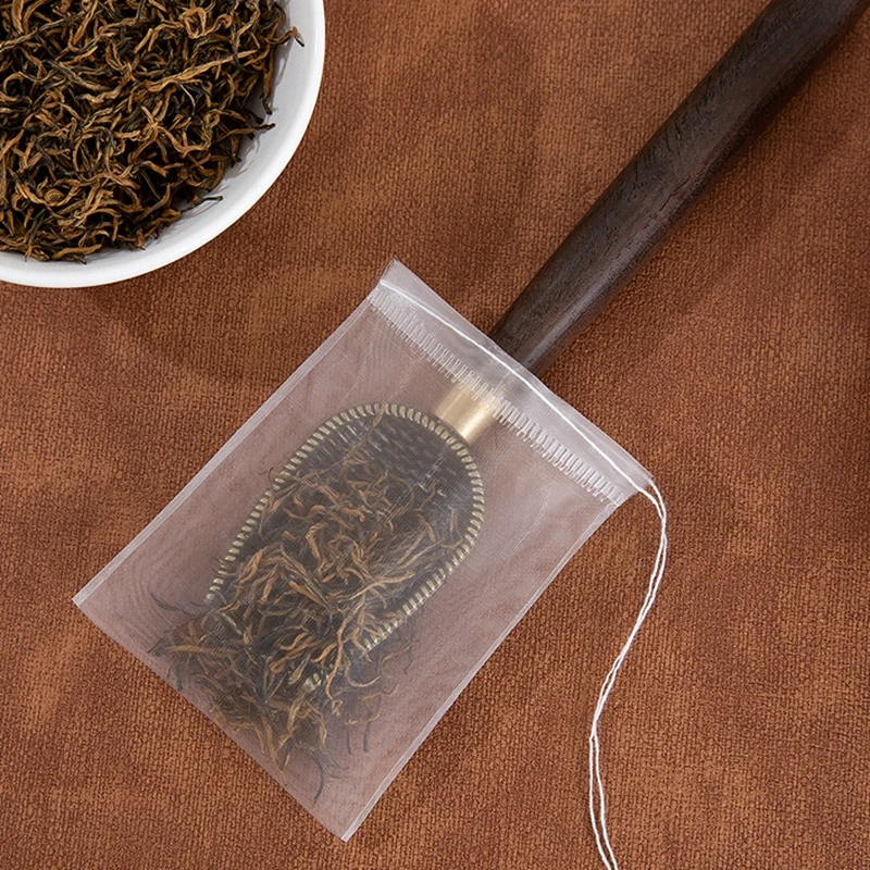 Description Picture 4 of item50pcs Nylon Tea Bags Empty Tea Bags for Loose Tea Filter Transparent Disposable Teabags Tea Infuser Filters Bag for Tea Spice