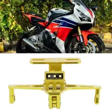 Aluminium Alloy Adjustable Telescopic Motorcycle Bracket License Plate Holder with LED Light Adjustable License Plate Holder
