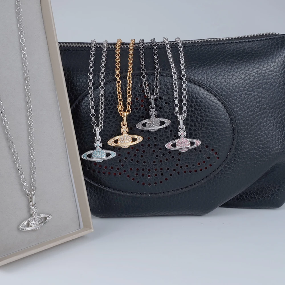 XIAOJINGLING Bling Кристалл Стразы Сатурн планета подвеска колье ожерелье 45 см сверкающие ювелирные изделия подарок для женщин девочек