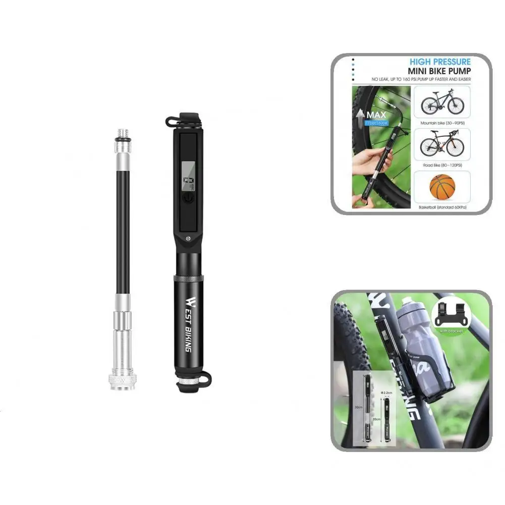 Solid Mini Pump Portable Lightweight Save Effort Bicycle With Electronic Barometer | Спорт и развлечения