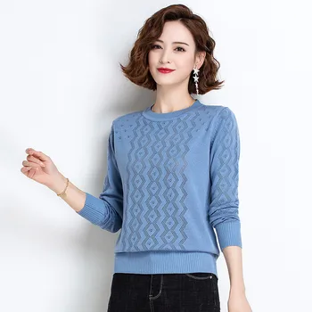 

2020 Thin Woollen Sweater Female Short Outer Wear Long-sleeve Knitwear Autumn Pullover