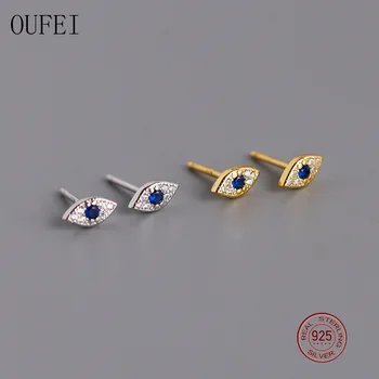

OUFEI 925 Sterling Silver Stud Earrings For Women Rhinestone Evil Eye Earrings Beautiful And Earring Jewelry EH1064