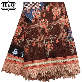 

Hot Sale Batik Lace Fabric Guipure African Print Batik Lace 100% Cotton 6 Yards/Pcs Nigerian Embroidered Lace For Prom Gown 2019