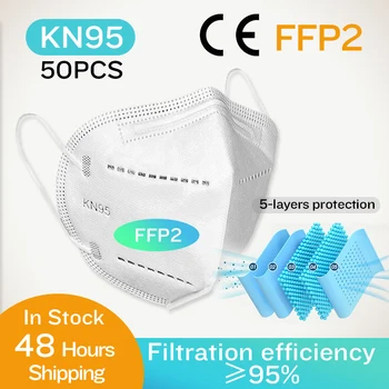 

10-100 Pieces FFP2 Face Mask KN95 Facial Mask 95% Filter Protective Mask PM2.5 Dust Mouth FFP2 Reusable Mask Masque Mascarillas