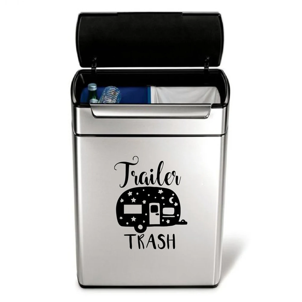 

Trailer Trash Vinyl Mural Art Sticker Decals For Camper Trailer Trash Can Decoration vinilos decorativos para paredes