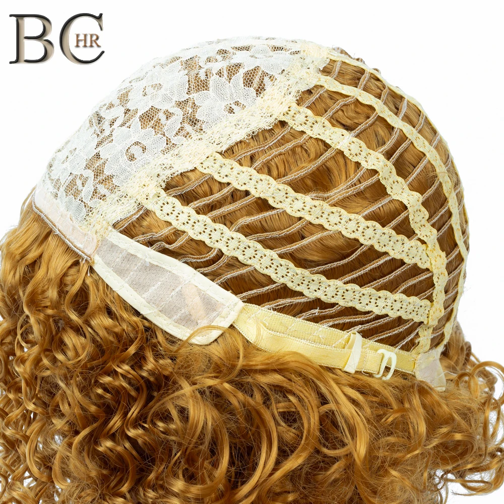 BCHR короткие кудрявые вьющиеся синтетические парики для черных женщин блонд коричневый парик