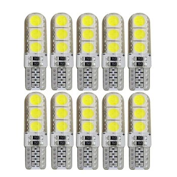 

150PCs Canbus Car LED T10 5050 6 SMD Silicone W5W 194 Park Light Auto Trunk Lights Interior Dome Reading Door Bulb 12V No Strobe