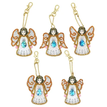 

5D Diamond Painting Keychain Rhinestone Embroidery angel Pendant DIY Craft Diamond Painting Cross Stitch Key Chain Accessories