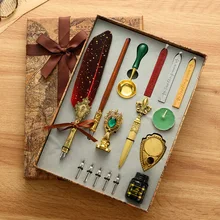 Ensemble de stylos à encre style européen, style britannique, rétro, encre à tremper, vente en gros, laque, pour étudiants