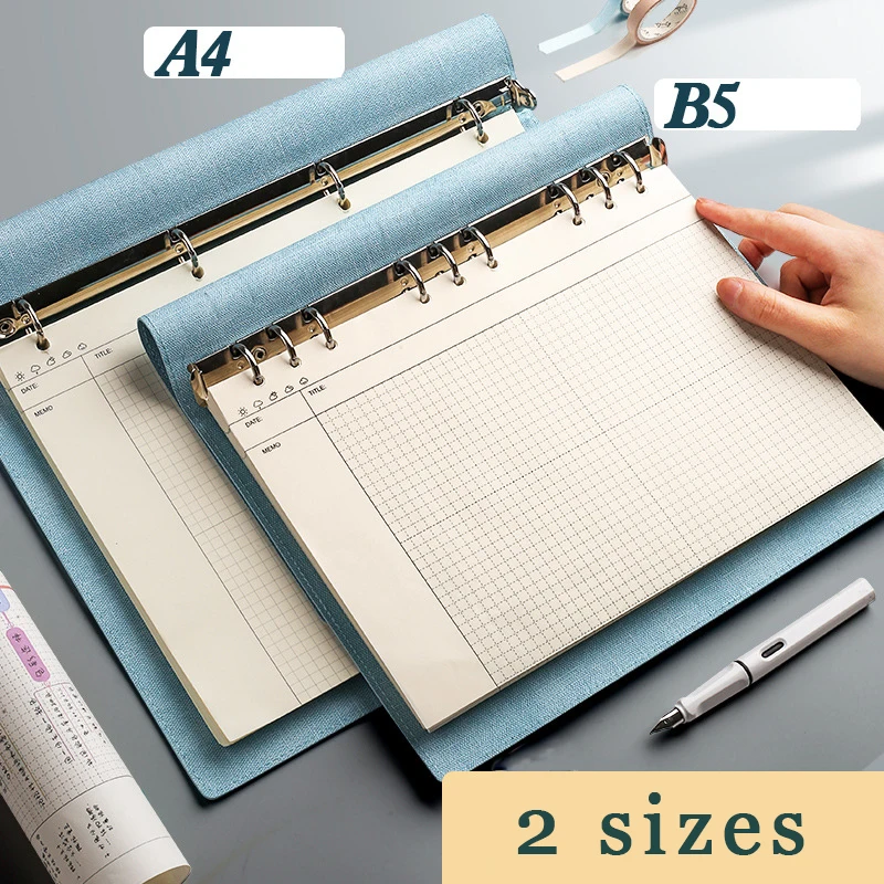 Loose Leaf Spiral Binder Notebook Grid Daily Weekly Planner A4 B5 Soft Leather Agenda 2021 Schedule Diary Journal | Канцтовары для
