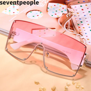 

Oversized Sunglasses Women 2020 Fashion Luxury Brand Designer Trendy One-Piece Square Sun Glasses Female Shield Rectangle Goggle
