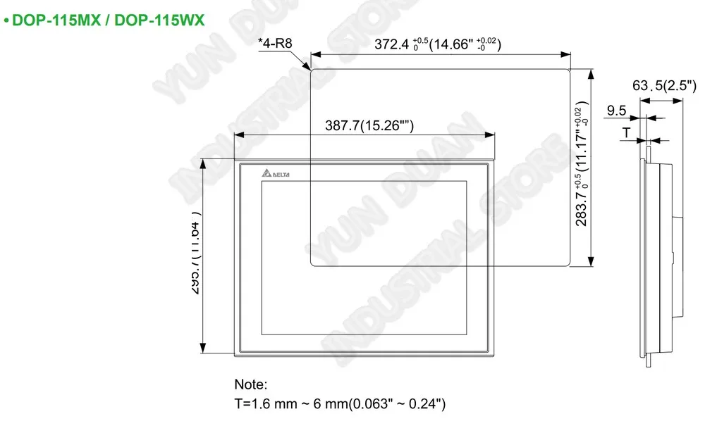 Delta DOP-115WX 1" 15 дюймов HMI 8 ГБ ОЗУ TFT lcd 24 бит 1 ГГц двухъядерный MCU SD расширение USB хост клиент Ethernet Замена DOP-W157B