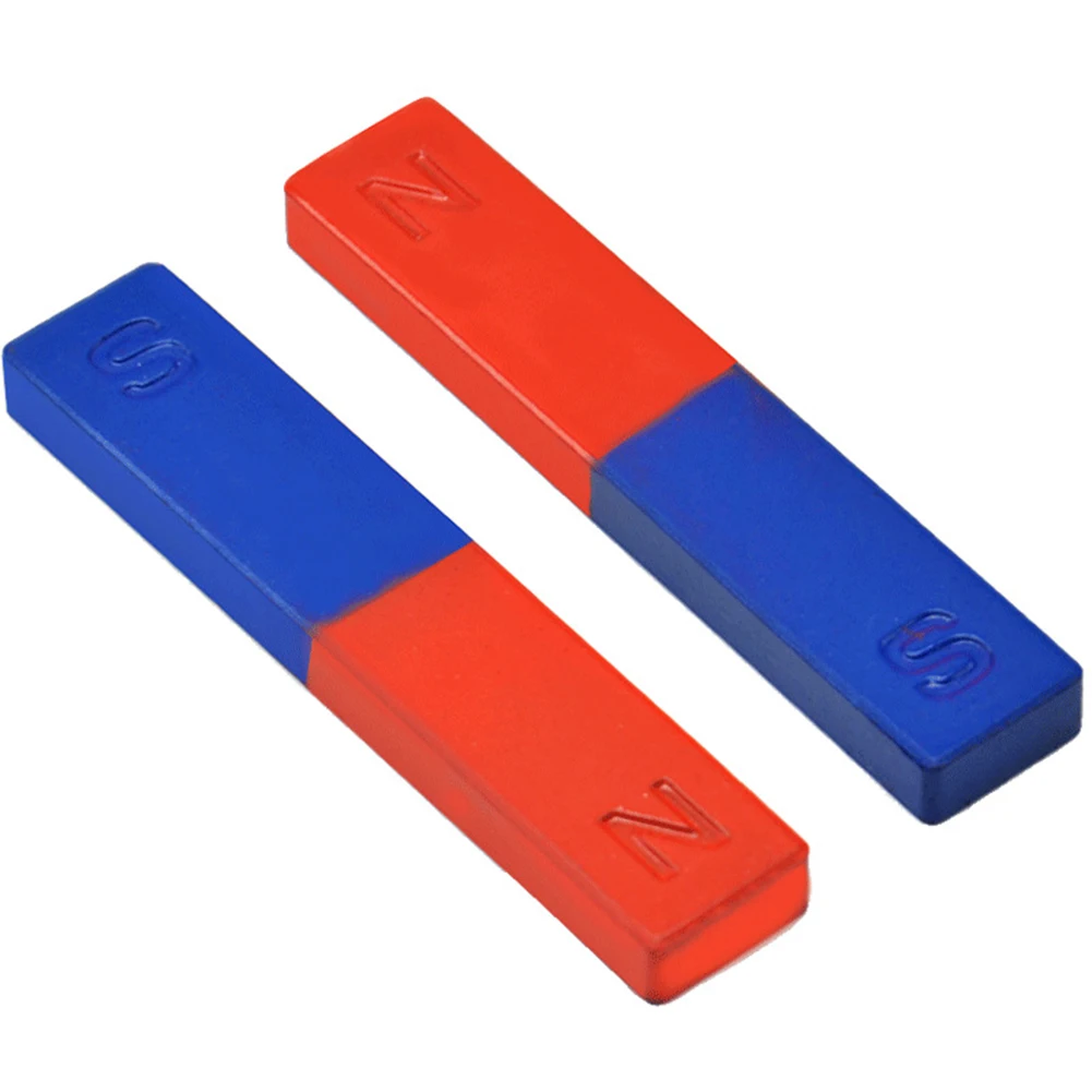  2Pcs/Set Physics Experiment Pole Teaching Tool Red Blue Painted N/S Magnetic Bar Kids Children Stud - 10000055565650