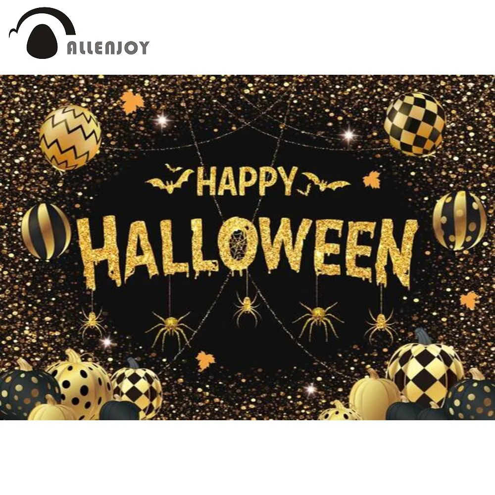 Allenjoy Хэллоуин Декор вечерние черный фон Золотой Паук фотография | Электроника