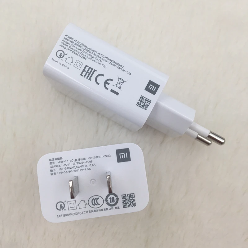 XIAOMI 18 Вт QC3.0 США ЕС быстрое зарядное устройство адаптер быстрой зарядки Micro / USB C