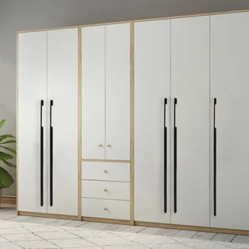 Black Gold Cabinet Handles Square Furniture Kitchen Cabinet Aluminium Wardrobe Door Knobs Pull Drawer Knob Long Bar Pulls Style